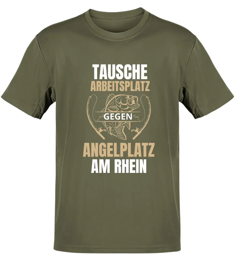 TAUSCHE ARBEITSPLATZ GEGEN ANGELPLATZ - T-SHIRT- PERSONALISIERT