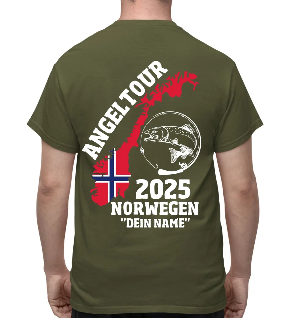 ANGELTOUR NORWEGEN - T-SHIRT RÜCKENDRUCK -PERSONALISIERT