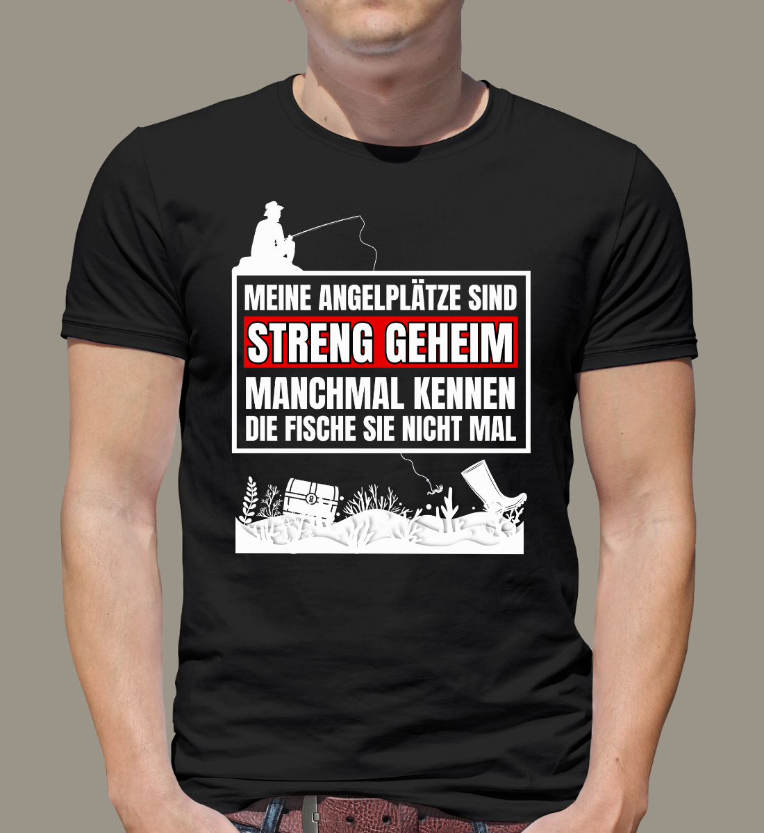 MEINE ANGELPLÄTZE STRENG GEHEIM  - T-Shirt Premium