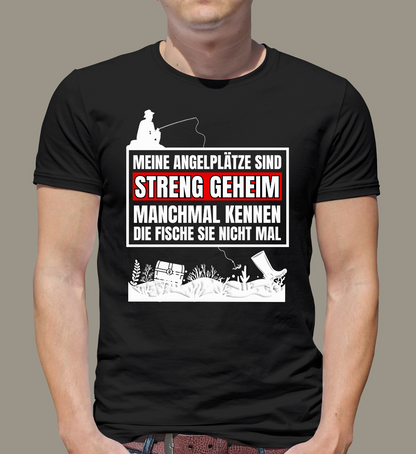 MEINE ANGELPLÄTZE STRENG GEHEIM  - T-Shirt Premium