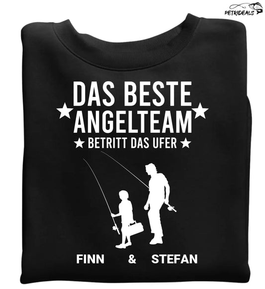 DAS BESTE ANGELTEAM BETRITT DAS UFER - PERSONALISIERT PULLOVER