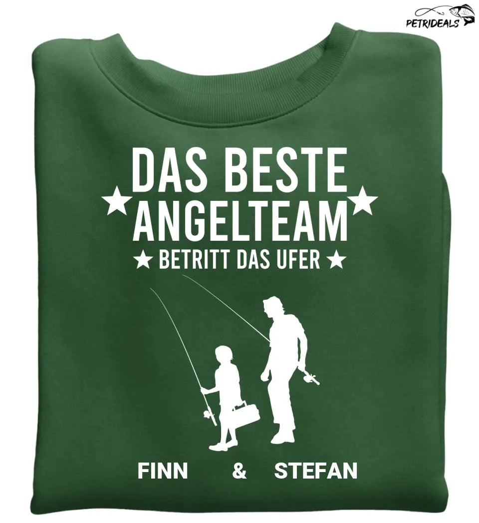 DAS BESTE ANGELTEAM BETRITT DAS UFER - PERSONALISIERT PULLOVER