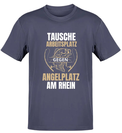 TAUSCHE ARBEITSPLATZ GEGEN ANGELPLATZ - T-SHIRT- PERSONALISIERT