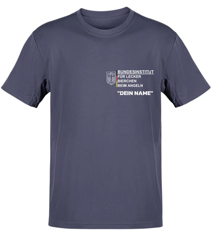 BUNDESINSTITUT FÜR LECKER BIERCHEN BEIM ANGELN - T-SHIRT-PERSONALISIERT