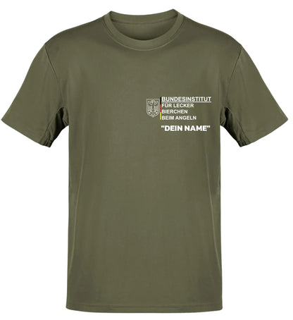 BUNDESINSTITUT FÜR LECKER BIERCHEN BEIM ANGELN - T-SHIRT-PERSONALISIERT