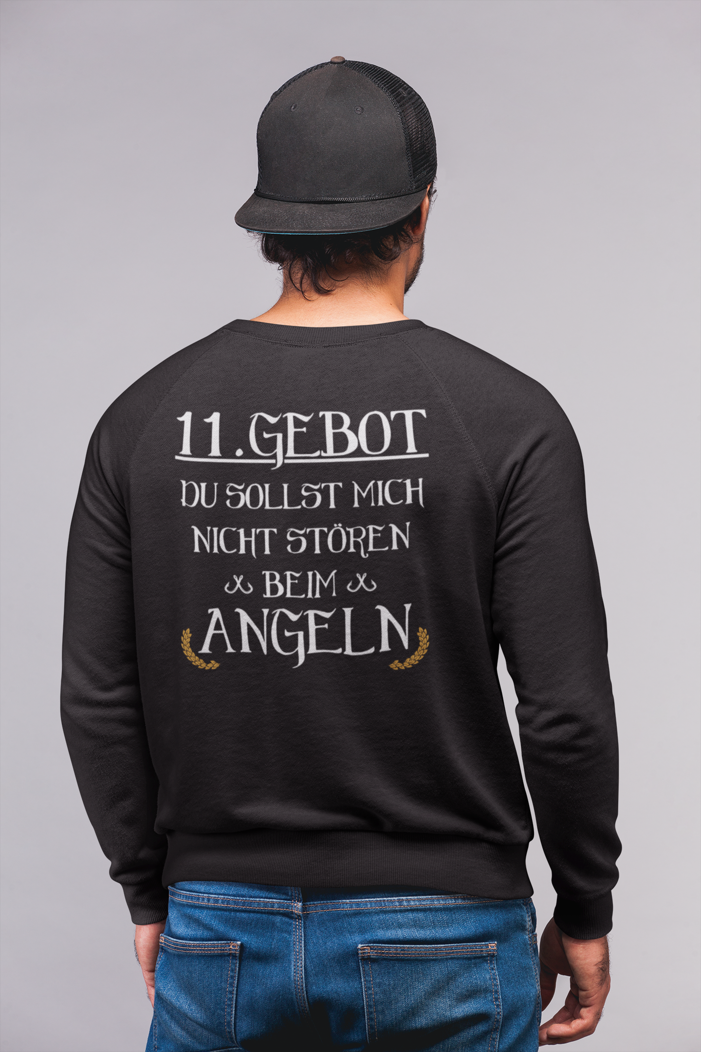 11 GEBOT DU SOLLST MICH NICHT STÖREN BEIM ANGELN - RÜCKENDRUCK  - Pullover