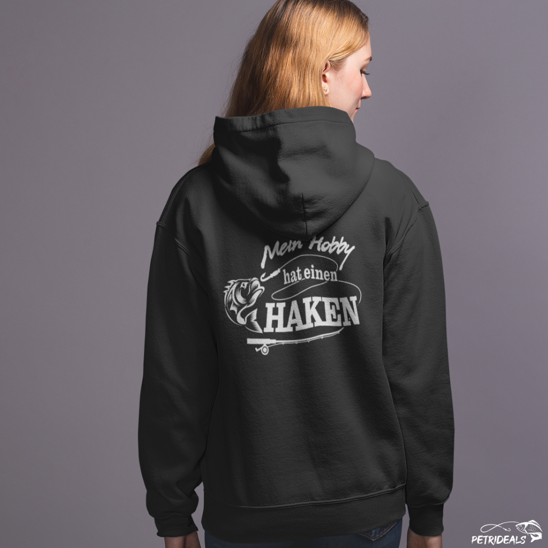 MEIN HOBBY HAT EINEN HAKEN - RÜCKENDRUCK  -  Kapuzenpullover Hoodie Premium