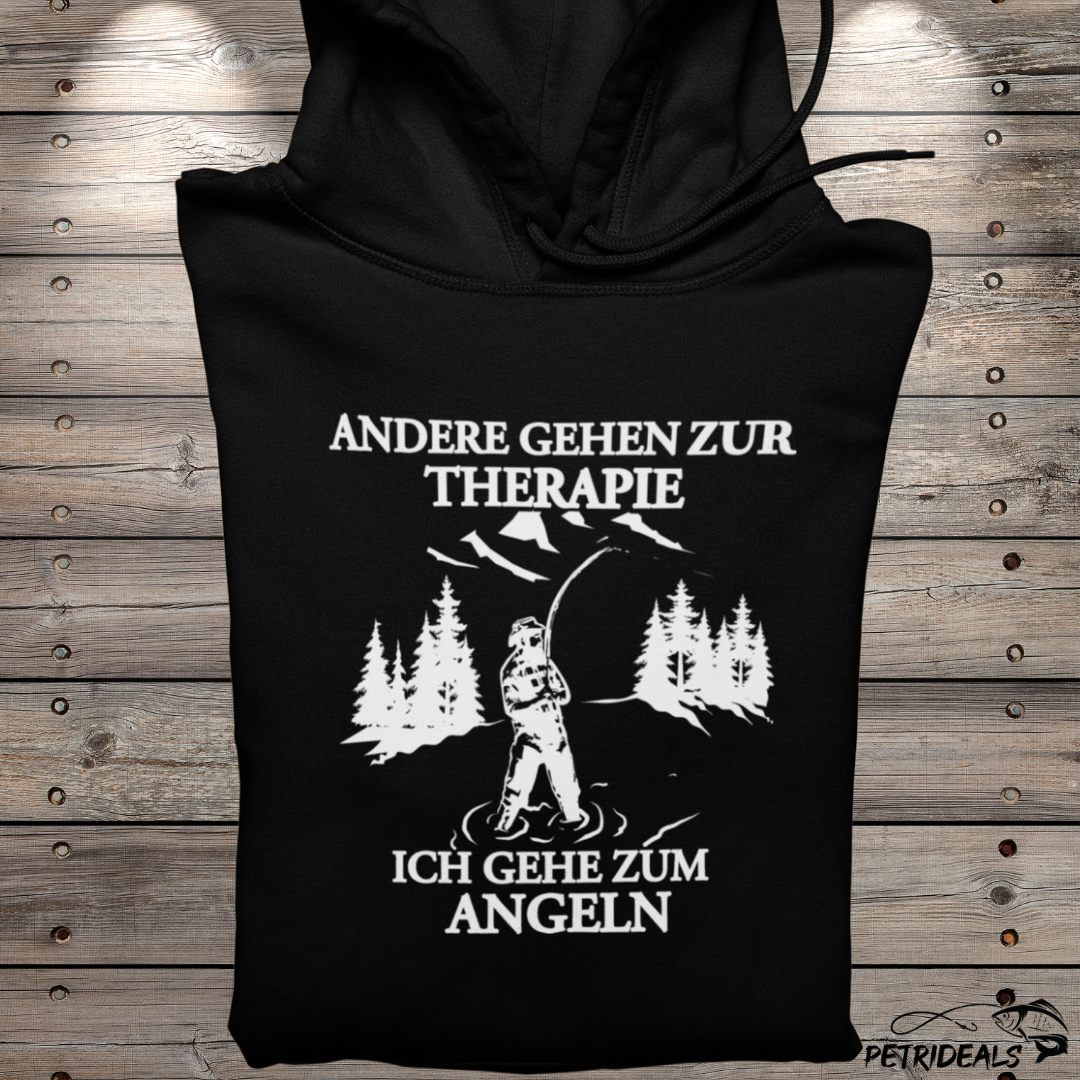 ANDERE GEHEN ZUR THERAPIE ICH GEHE ZUM ANGELN  -  Kapuzenpullover Hoodie Premium